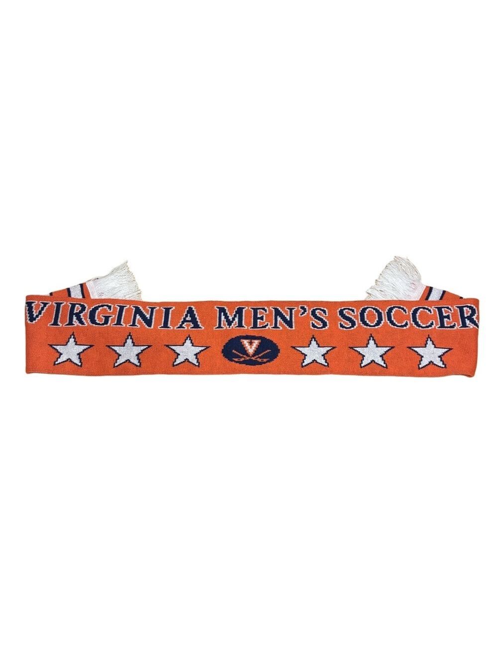 Virginia Cavaliers Soccer Winter Scarf Adult Orange Navy NCAA Tassel